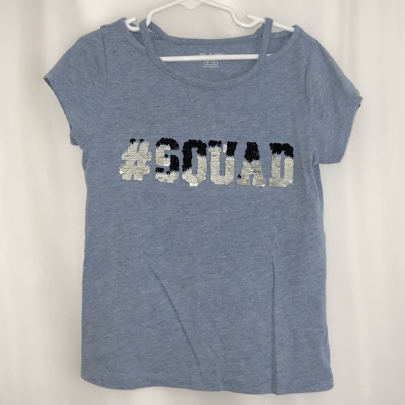 Girl’s The Place #Squad Flip Sequin Tee Size M 7/8 - Picture 2 of 3